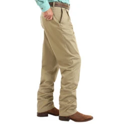 Wrangler Mens Riata Khaki Pleated Front Pants -Cheap Western Buck Store 00097KH 2