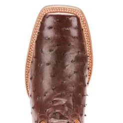 Relentless By Ariat Men's Ariat Relentless Tobacco Full Quill Ostrich 13in. Cowboy Boots -Cheap Western Buck Store 10025180 toe