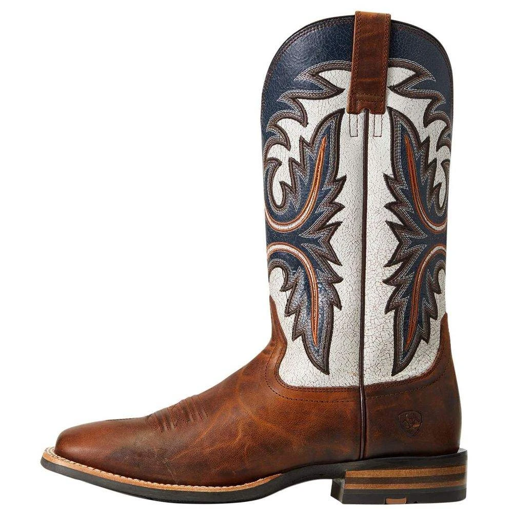 Ariat Men`s Brushrider Penny Brown 13` Coastal Cream Top Square Toe Boots 2 Ariat Men`s Brushrider Penny Brown 13` Coastal Cream Top Square Toe Boots - Image 2