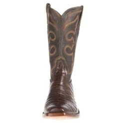 Mens Brown Caiman Belly 12in. Chocolate Calf Top -Cheap Western Buck Store 101031 1