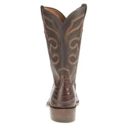 Mens Brown Caiman Belly 12in. Chocolate Calf Top -Cheap Western Buck Store 101031 3