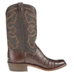 Mens Brown Caiman Belly 12in. Chocolate Calf Top -Cheap Western Buck Store 101031 4