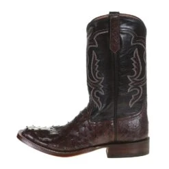 Rios Of Mercedes Men's Capital Collection Nicotine Full Quill Ostrich 12in. Black Calf Top Cowboy Boot -Cheap Western Buck Store 102311 2
