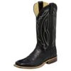 Tony Lama Men's Flat Black Cow W/Black Ranch Top Boots