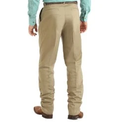 Wrangler Mens Riata Khaki Pleated Front Pants