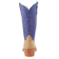 Rios Of Mercedes Men's RR Tan Crazy Horse Roughout 13in. Royal Blue Wyoming Top Cutter Toe Boot -Cheap Western Buck Store 106842 4