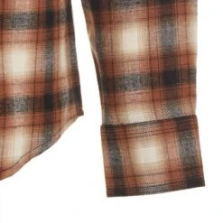 Men's Wrangler Retro Brown Plaid Modern Fit Flannel -Cheap Western Buck Store 112317108 2