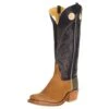 Rios Of Mercedes Men's Ride Ready HD Golden Tan 15in. Navy Bulldozer Top Cutter Toe Cowboy Boot