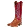 Men's Tony Lama Royston Brandy Full Quill Ostrich 13in. Red Top Cowboy Boots