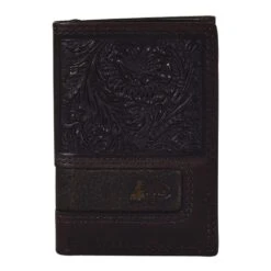Justin Men`s Tooled Trifold Wallet