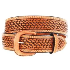 Vogt Silversmiths Men's Russet Basket Belt