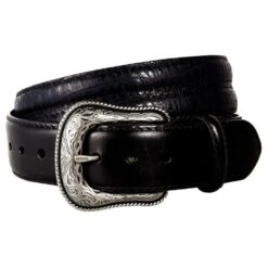 Gem Dandy Accessories Men's Black Grooved Center Belt