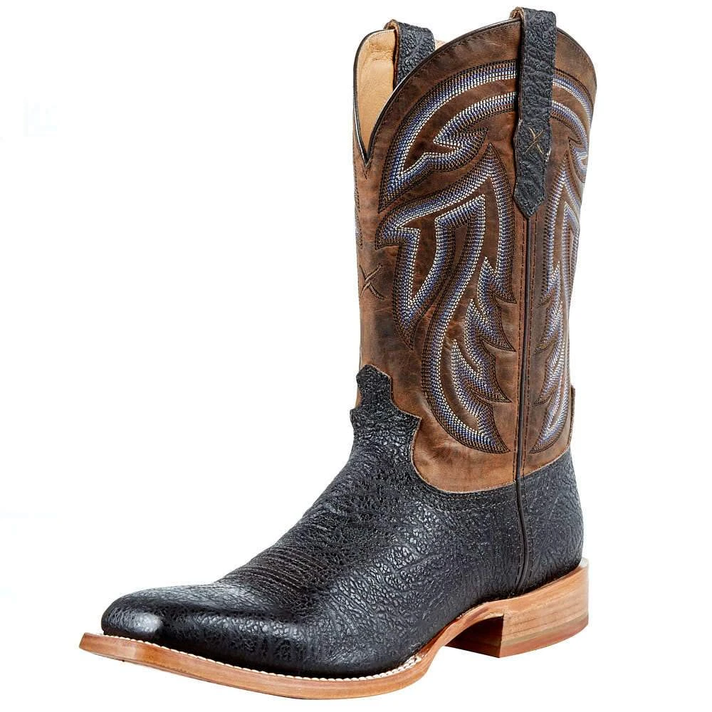 Twisted X Men's Rancher Black Bullhide 12in. Coffee Top Square Toe Boot 1 Twisted X Men's Rancher Black Bullhide 12in. Coffee Top Square Toe Boot
