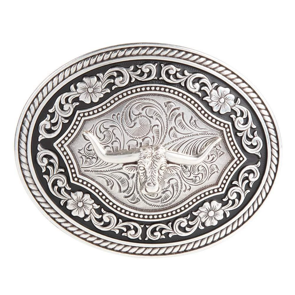 Men's Nocona Silver Longhorn Buckle 1 Men's Nocona Silver Longhorn Buckle