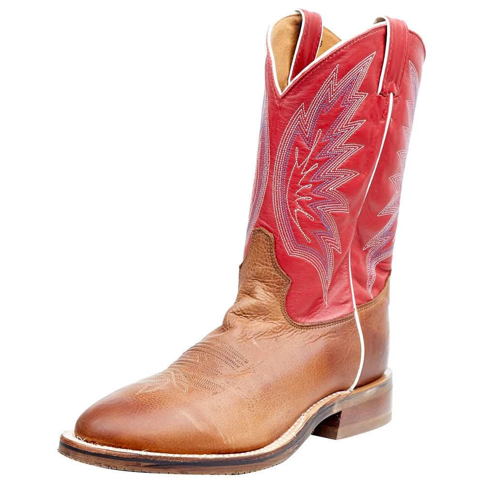 Tony Lama Men`s Brayden Cedar Brown 11in. TImeless Red Top Round Toe 1 Tony Lama Men`s Brayden Cedar Brown 11in. TImeless Red Top Round Toe