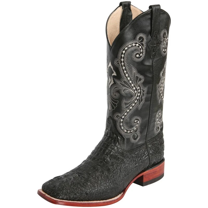 Ferrini Men's Black Caiman Croc Print Cowboy Boots 1 Ferrini Men's Black Caiman Croc Print Cowboy Boots