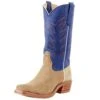 Rios Of Mercedes Men's RR Tan Crazy Horse Roughout 13in. Royal Blue Wyoming Top Cutter Toe Boot