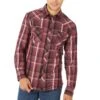 Wrangler Men's Long Sleeve Red Plaid Snap Shirt