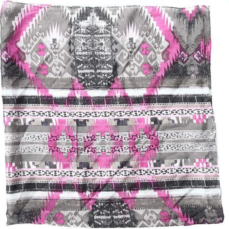 Wyoming Traders Aztec Silver And Pink Wild Rag Scarf WT-A2 1 Wyoming Traders Aztec Silver And Pink Wild Rag Scarf WT-A2