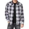 Wrangler Men's Retro Purple Plaid Long Sleeve Snap Shirt