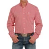 Cinch Men's Red Button-Down Long Sleeve Shirt