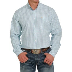 Cinch Men's Blue Plaid Button-Down Shirt