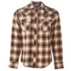 Men's Wrangler Retro Brown Plaid Modern Fit Flannel