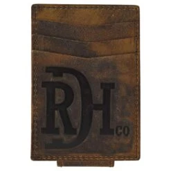 Red Dirt Hat Distressed Leather Card Case With Magnetic Clip