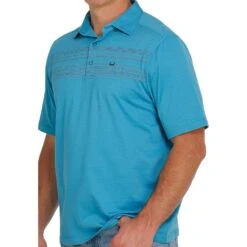 Cinch Men's Blue Short Sleeve Arenaflex Polo Shirt