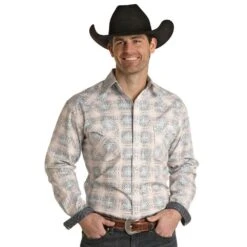 Rock N Roll Cowboy Men's Ombre Long Sleeve Snap Shirt