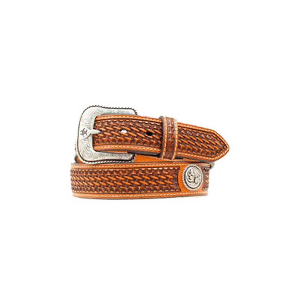 Men's Ariat Basketweave Belt With Conchos 1 Men's Ariat Basketweave Belt With Conchos
