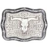 M&F Silver And Black Skull Head Buckle
