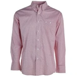 Wrangler Men's Red Printed Button Down