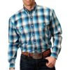 Roper Men's Blue Plaid Button Down