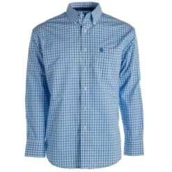 Wrangler Mens George Strait Baby Blue Button Down