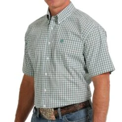 Cinch Men's Plaid Short Sleeve Button Down