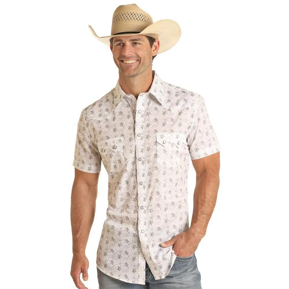 Rock & Roll Denim Men's Floral Vintage Snap Shirt 1 Rock & Roll Denim Men's Floral Vintage Snap Shirt