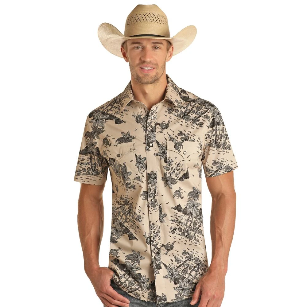 Rock & Roll Denim Men's Tropical Snap Shirt 1 Rock & Roll Denim Men's Tropical Snap Shirt