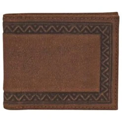Justin Mens Slim Bifold Wallet Roughout Leather