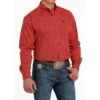 Cinch Mens Geometric Print Button Down Long Sleeve Shirt