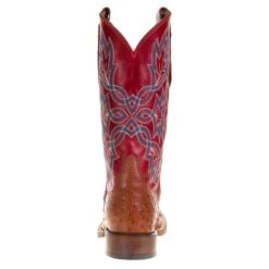 Men's Tony Lama Royston Brandy Full Quill Ostrich 13in. Red Top Cowboy Boots -Cheap Western Buck Store 6042 3