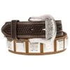 Western Fashion Men's NRS Leather Belt With Square Concho