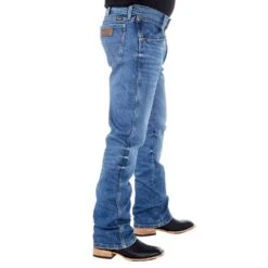 Wrangler Men's Retro Green Slim Boot Haze Wash -Cheap Western Buck Store 77MWPHZ 2