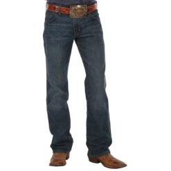 Wrangler Men's Retro Slim Fit River Wash Jeans -Cheap Western Buck Store 77MWZRW front