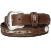 Men's Black & Brown Fabric Inset Belt