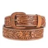 Vogt Silversmiths 1.5in. Russet Sheridan Floral Tooled Belt