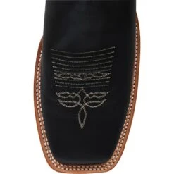 Justin Boot Company Men's Justin Bent Rail Black Burnished Calf Cowboy Boots -Cheap Western Buck Store BR303 toe