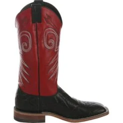 Men's Justin Bent Rail Black Wildebeest Cowboy Boots -Cheap Western Buck Store BR319 right