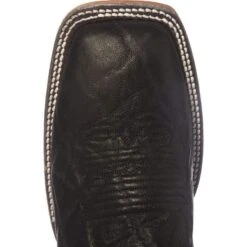 Men's Justin Bent Rail Black Wildebeest Cowboy Boots -Cheap Western Buck Store BR319 toe