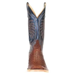 Anderson Bean Men's Rust Lux Hornback Caiman 13in. Regal Blue Luster Top Square Toe Boots